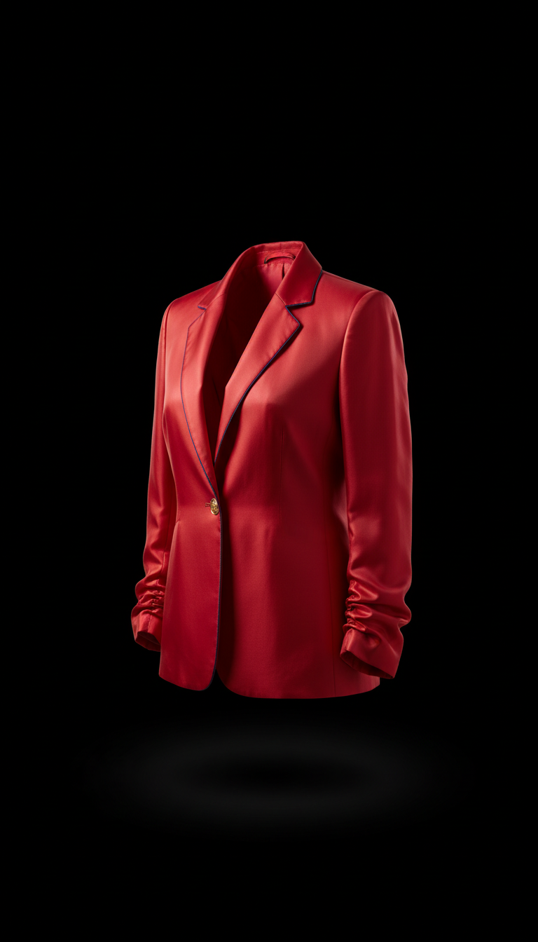 Blazer in seta rosso scarlatto