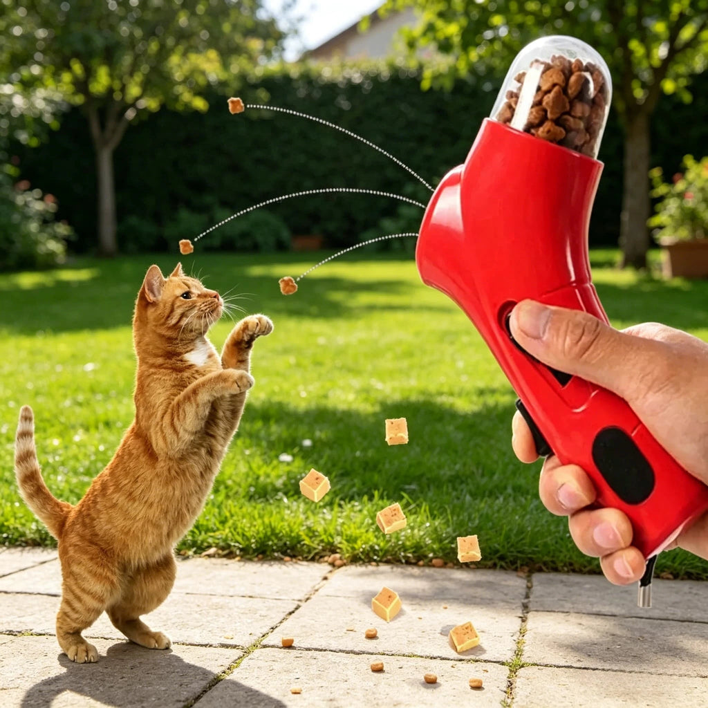 Lanciatore Snack Catapulta Interattivo per Cani e Gatti – Training Divertente, 2 Colori