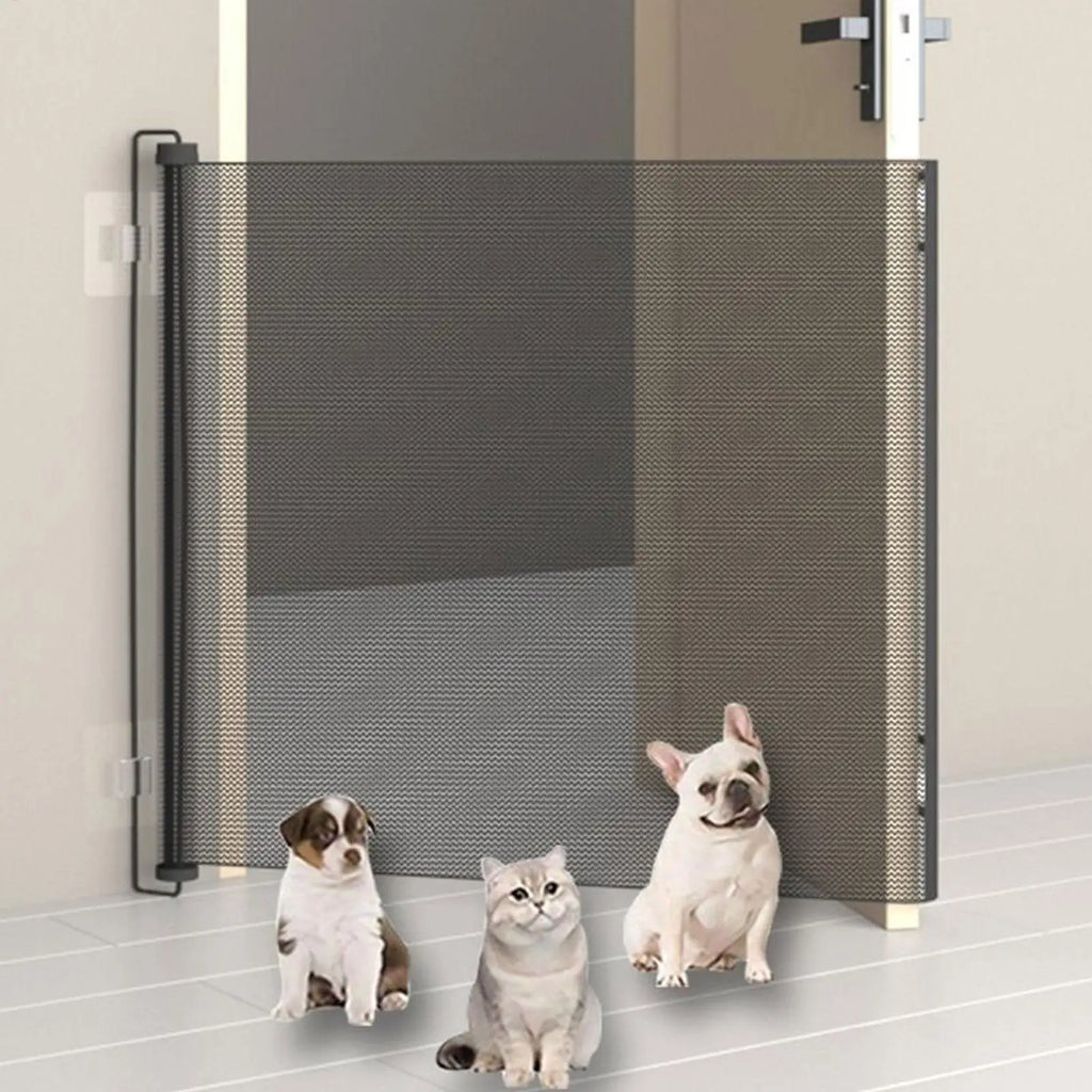 Cancelletto Retrattile in Rete per Cani e Gatti – Senza Forare, 3 Misure, Uso Indoor