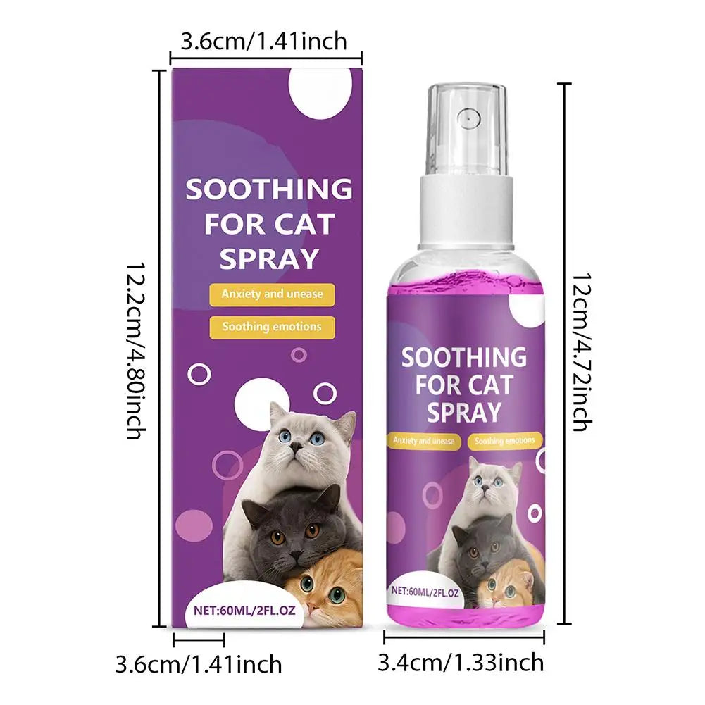 Spray Feromoni Calmanti per Gatti – 60ml, Approvato Veterinari, Anti-Graffi e Anti-Marcatura