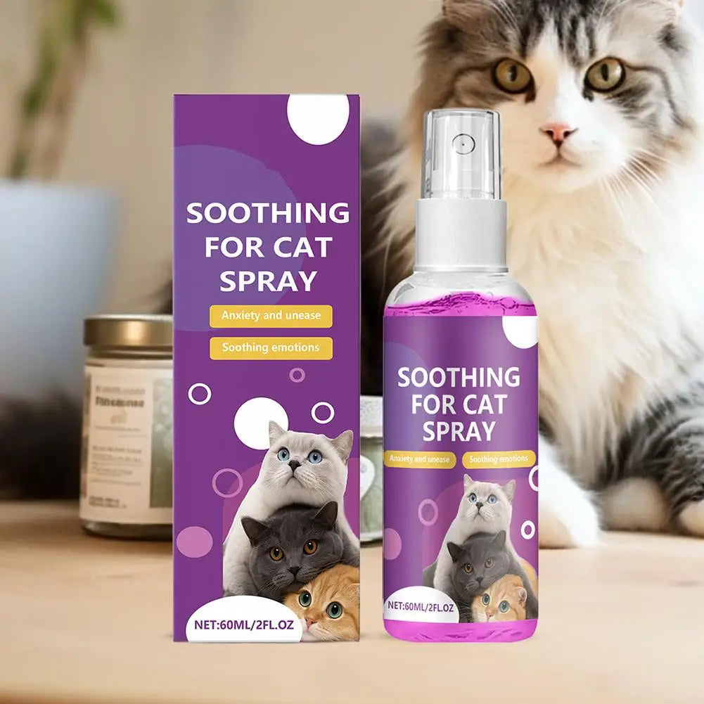 Spray Feromoni Calmanti per Gatti – 60ml, Approvato Veterinari, Anti-Graffi e Anti-Marcatura