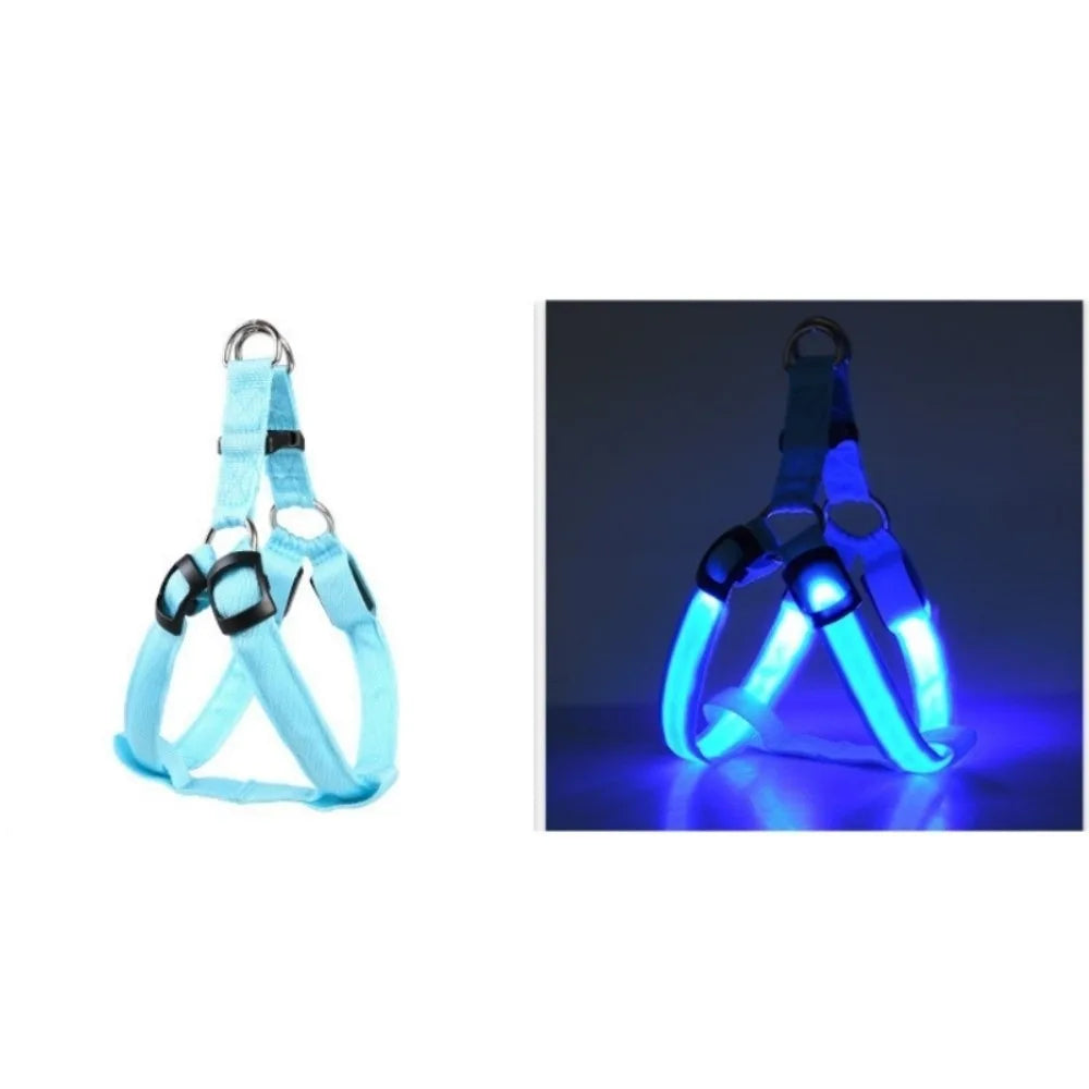 Pettorina LED Luminosa Ricaricabile per Cani – Sicurezza Notturna, 7 Colori, 4 Taglie