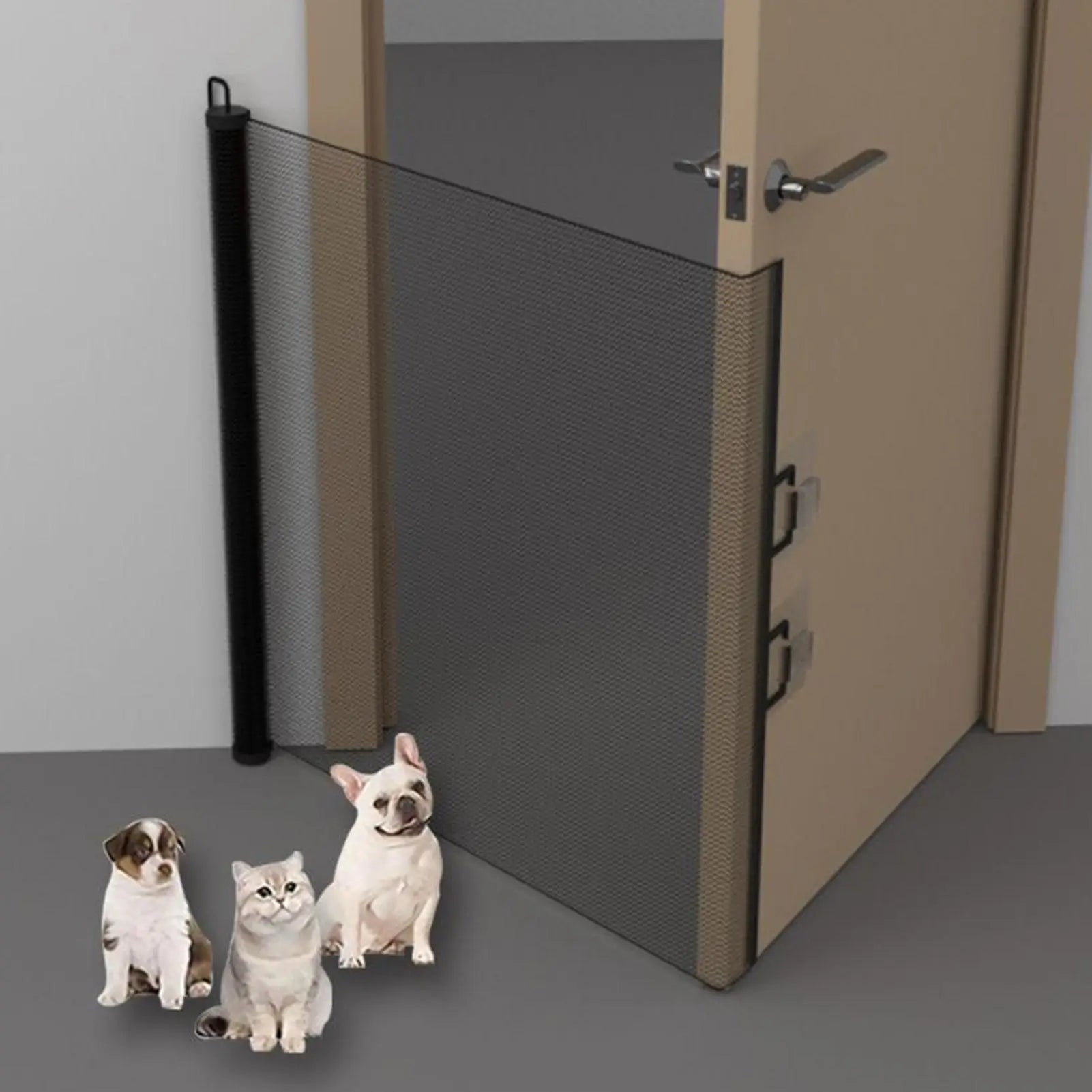 Cancelletto Retrattile in Rete per Cani e Gatti – Senza Forare, 3 Misure, Uso Indoor