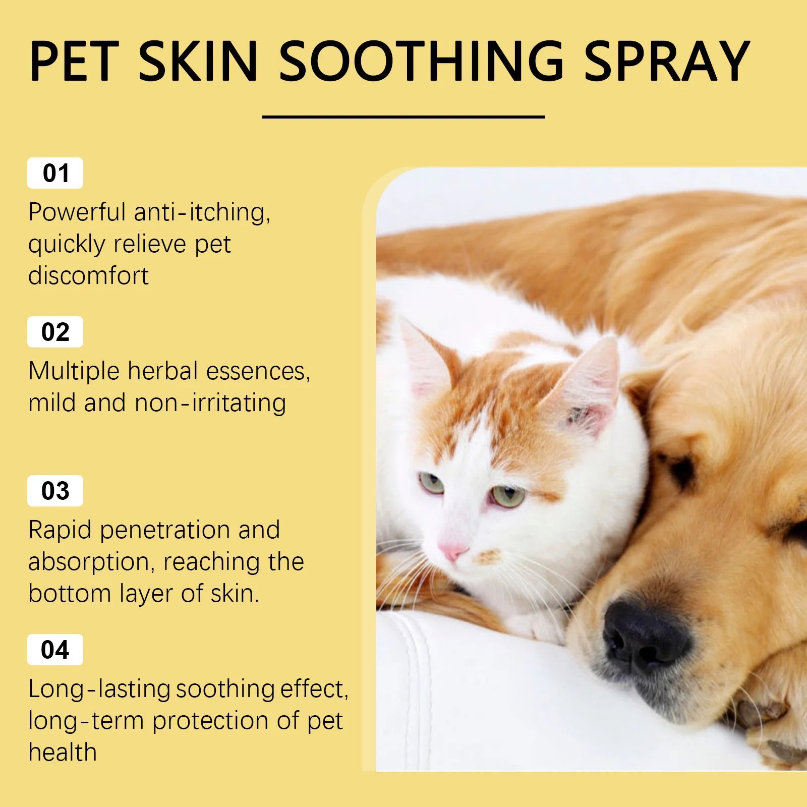 Spray Anti-Pulci, Anti-Pidocchi e Cura Pelle per Cani e Gatti – 50ml, Formula Vegetale