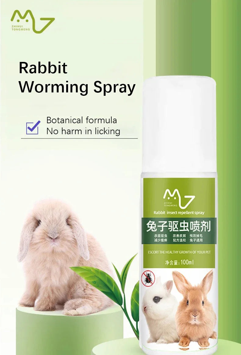 Spray Antiparassitario e Deodorante per Conigli e Piccoli Animali – 100ml, Formula Vegetale