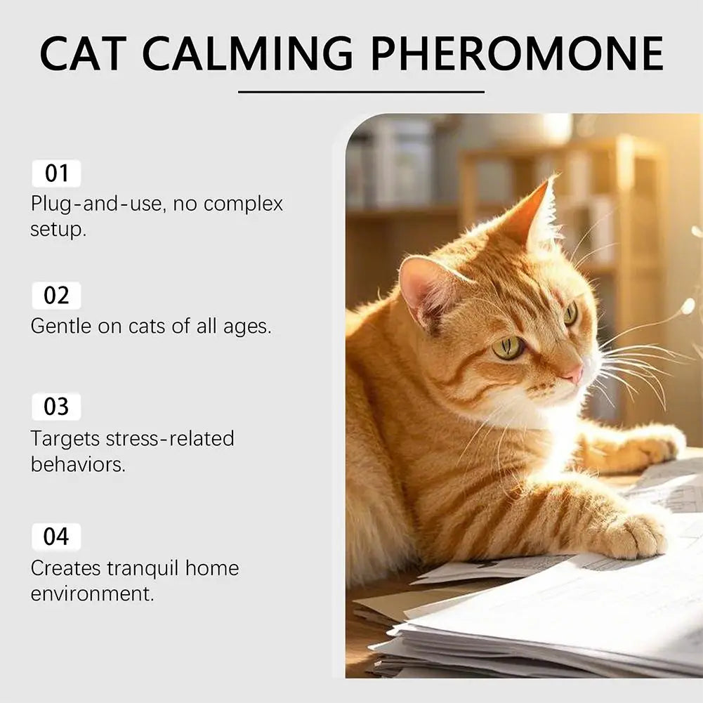 Diffusore Feromoni Plug-In per Gatti – 45ml, Anti-Ansia, Riduce Graffi, Glicerina e Menta