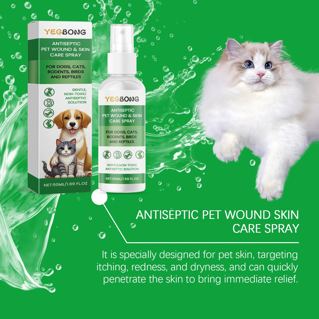 Spray Cura Pelle per Cani e Gatti – Anti-Prurito, Idratante, Cicatrizzante, 50ml