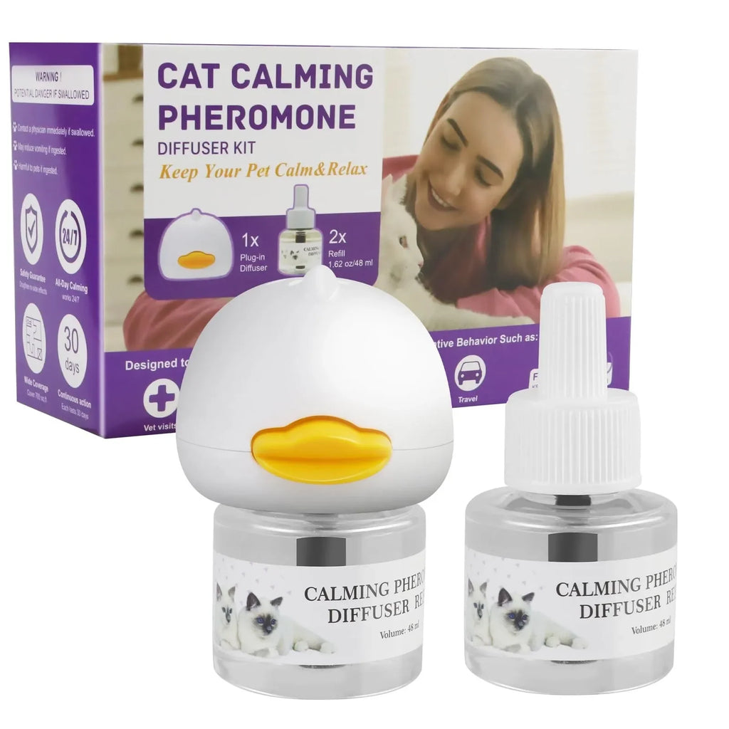 Kit Diffusore Feromoni per Gatti – 48ml + Diffusore Elettrico, Anti-Stress, Stabilizzatore Emotivo