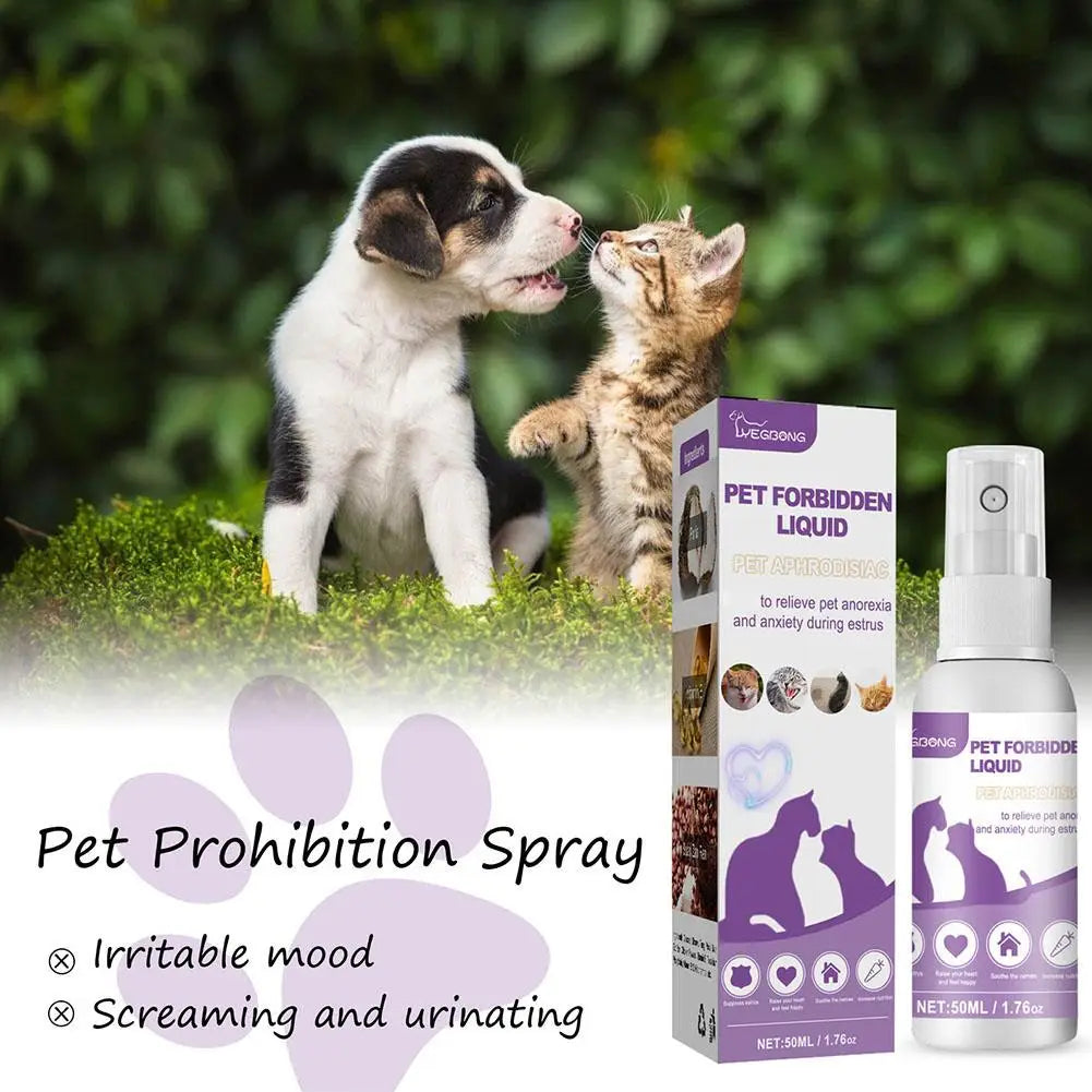 Spray Calmante Feromoni per Cani e Gatti – 50ml, Anti-Ansia, Riduce Agitazione da Estro