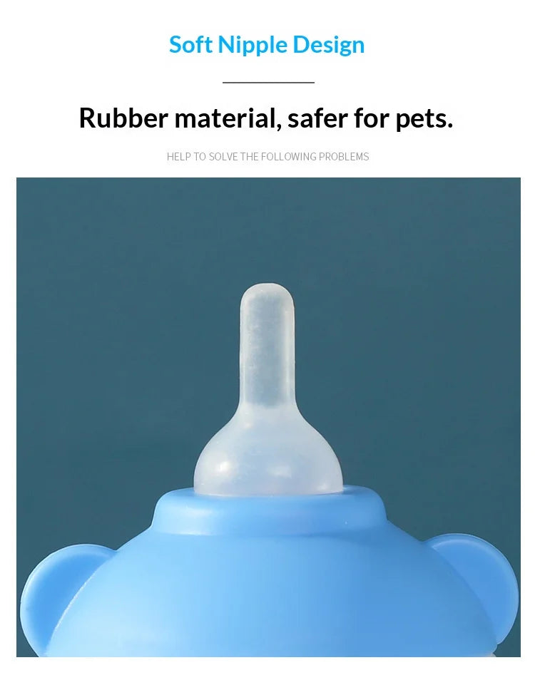Biberon in Silicone Alimentare per Cuccioli e Gattini – Set 4 Pezzi 100ml, 4 Colori