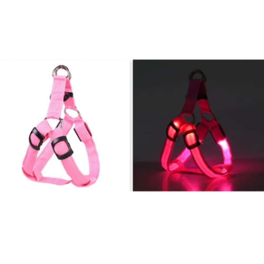 Pettorina LED Luminosa Ricaricabile per Cani – Sicurezza Notturna, 7 Colori, 4 Taglie