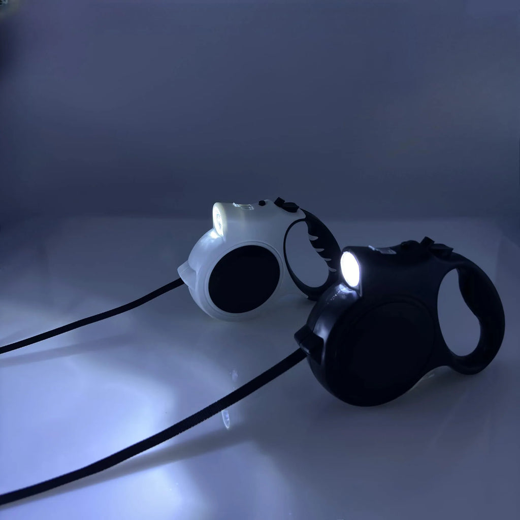 Guinzaglio Retrattile Luminoso LED per Cani Medi e Grandi – 5m, Sicurezza Notturna, 2 Colori