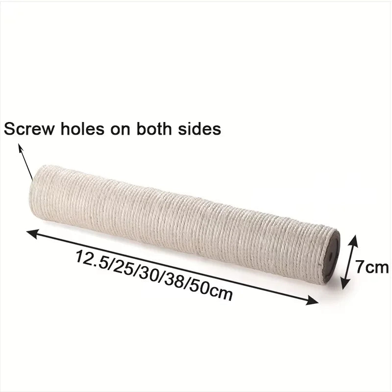 Palo di Ricambio in Sisal per Tiragraffi Gatto – DIY Cat Tree, 6 Misure, Sisal Naturale