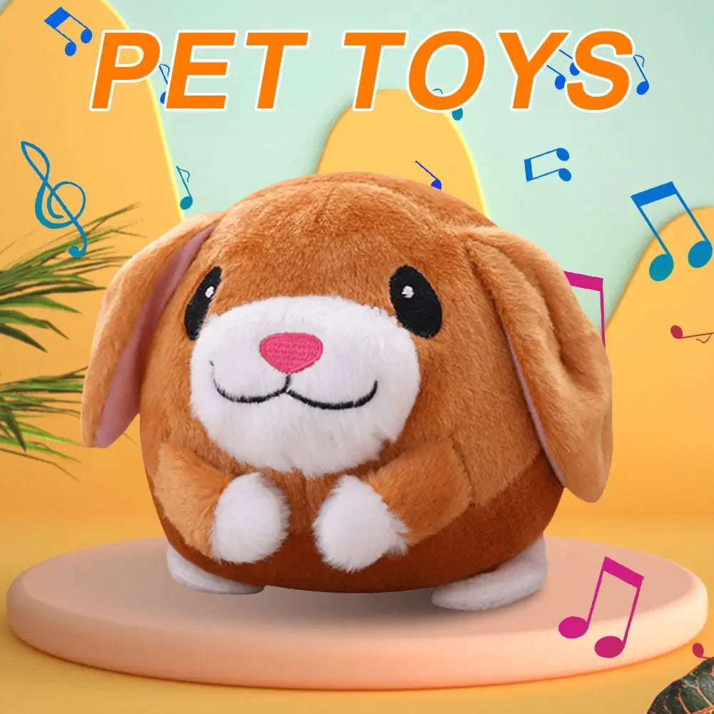 Palla Elettronica Rimbalzante per Cani con Bambola Peluche – Musica, Vibrazione, 8 Design