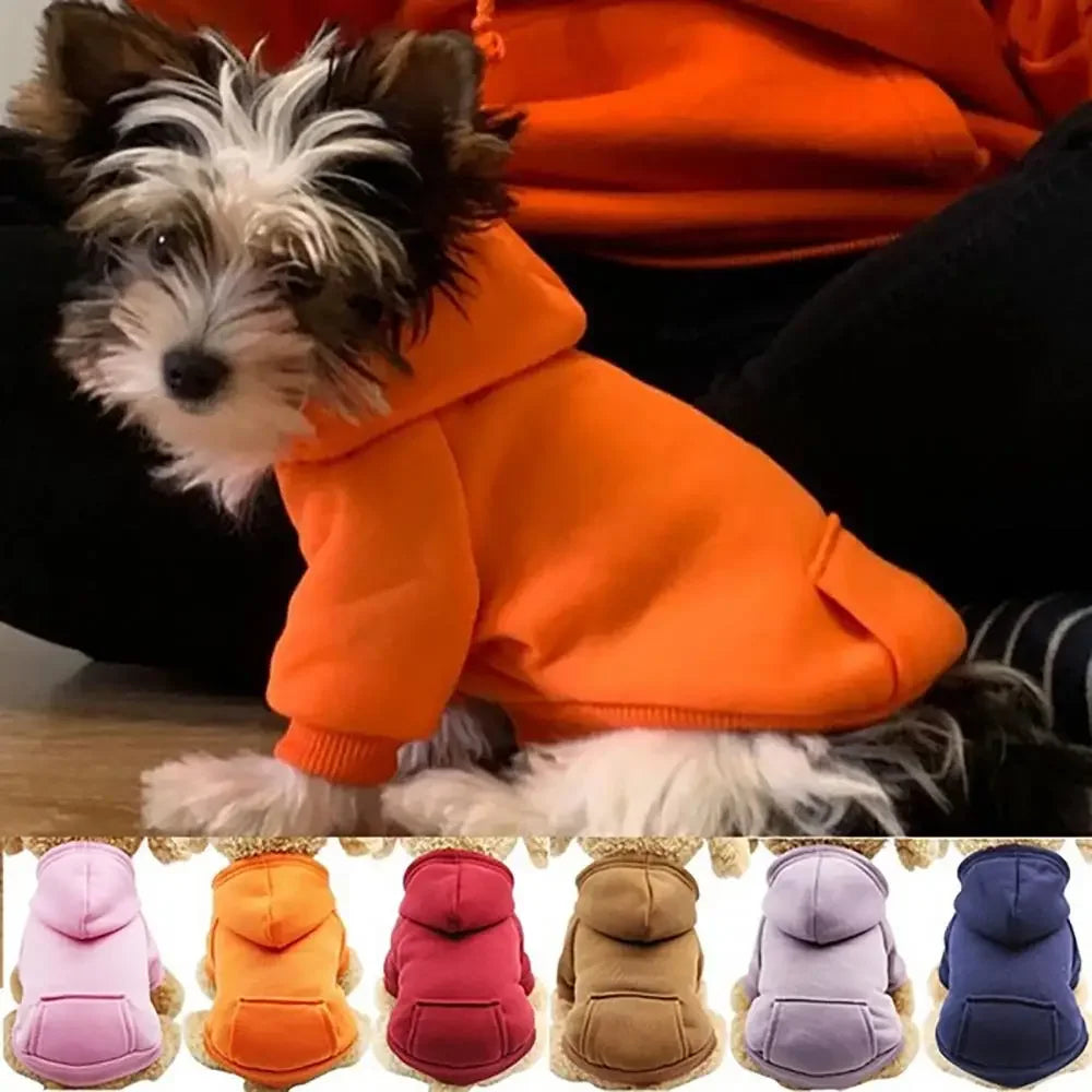 Felpa con Cappuccio Invernale per Cani Piccoli e Medi – Giacca Pet Calda, 6 Colori 6 Taglie