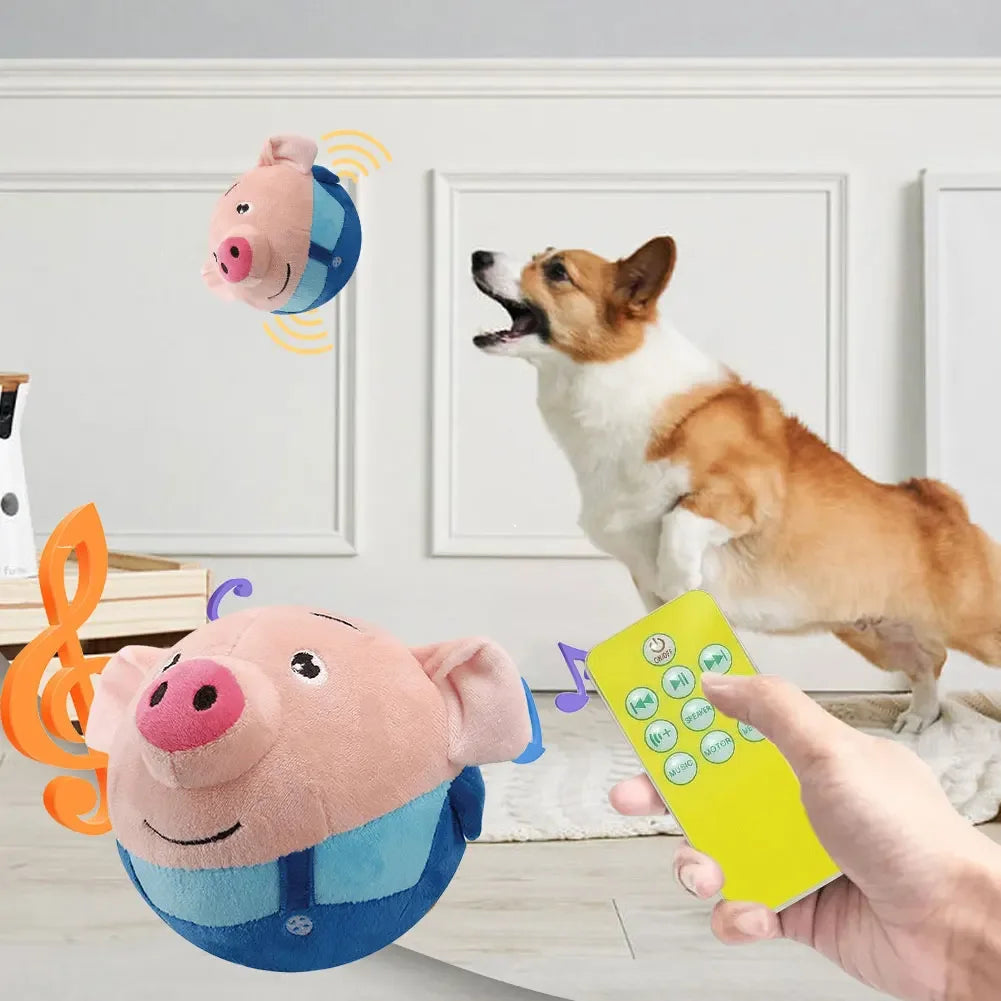 Palla Elettronica Rimbalzante per Cani con Bambola Peluche – Musica, Vibrazione, 8 Design
