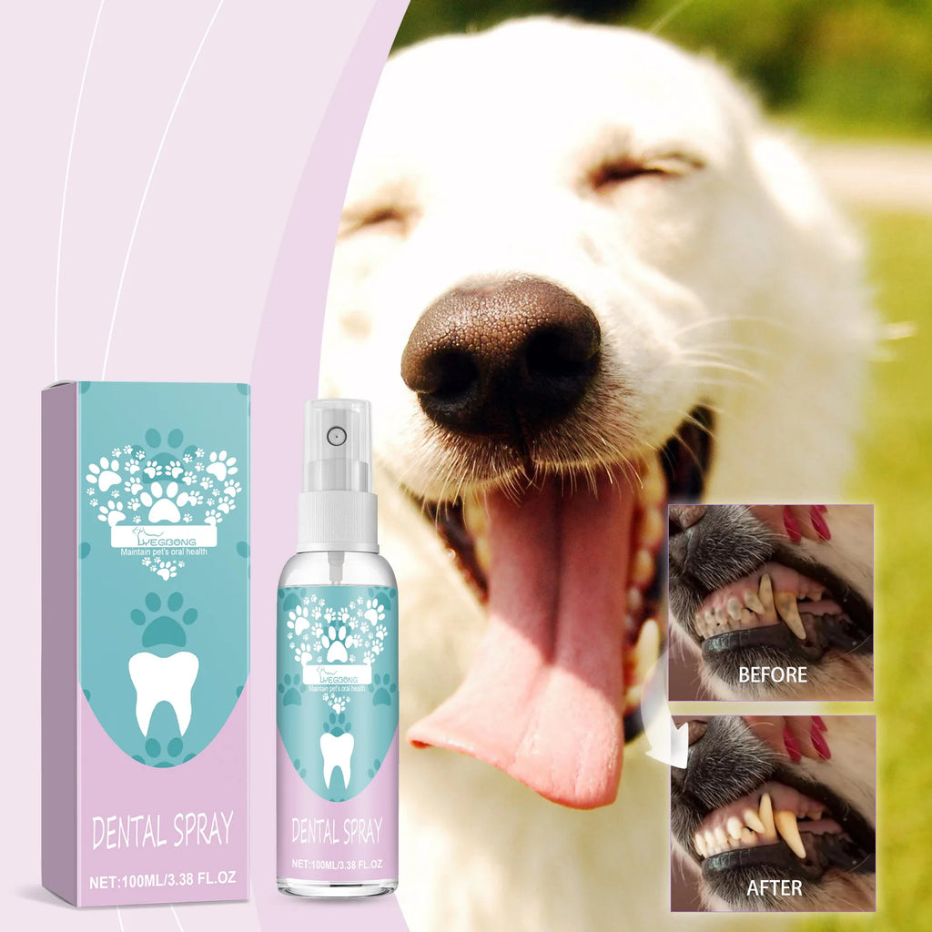 Spray Igiene Dentale per Cani e Gatti – 100ml, Rimuove Tartaro, Deodorante, Senza Spazzolino