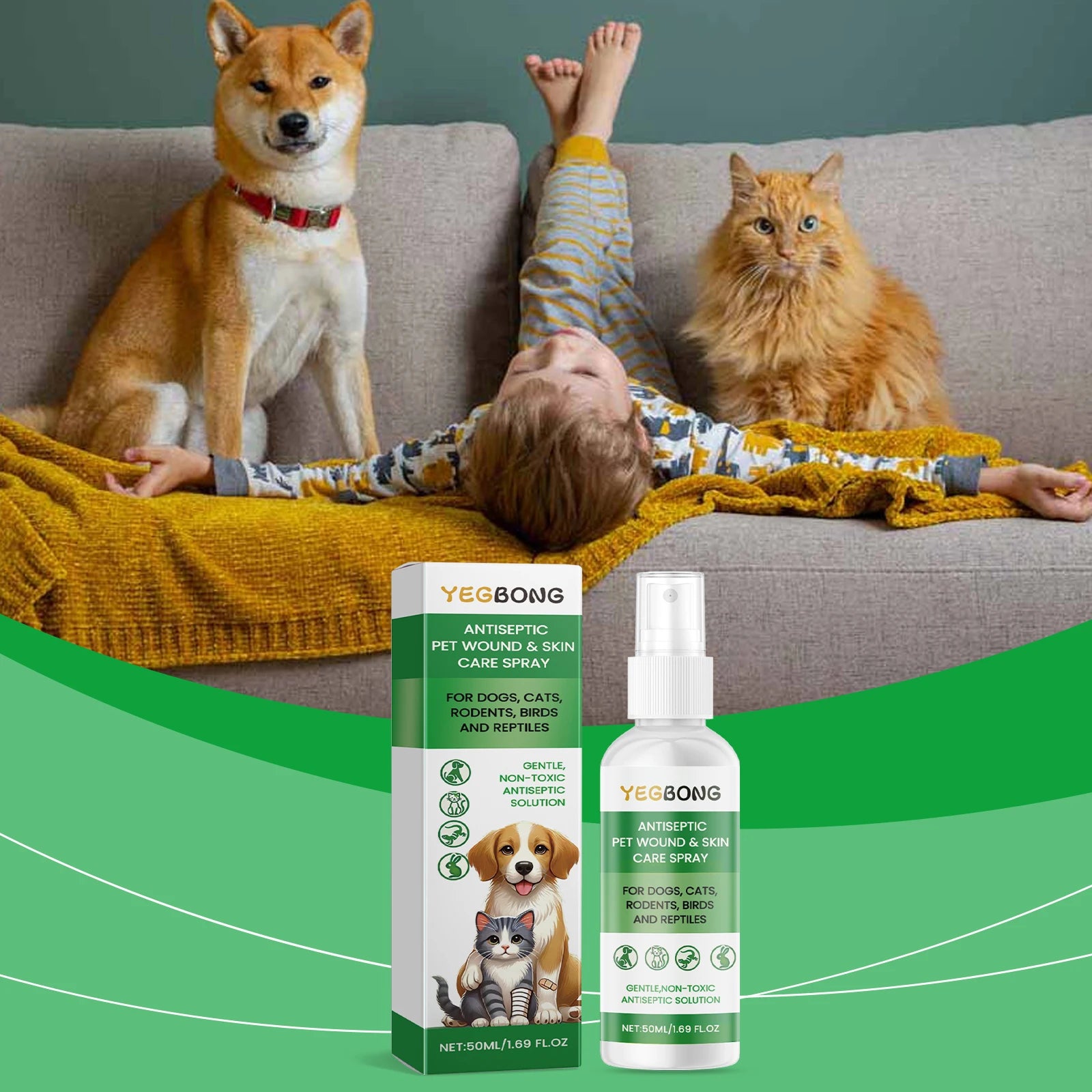 Spray Cura Pelle per Cani e Gatti – Anti-Prurito, Idratante, Cicatrizzante, 50ml