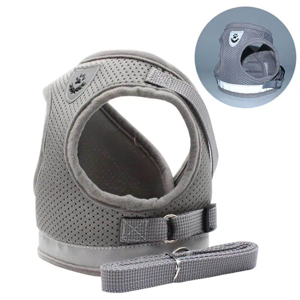 Pettorina Riflettente in Mesh per Gatti e Cani Piccoli – Regolabile, Anti-Fuga, 5 Taglie