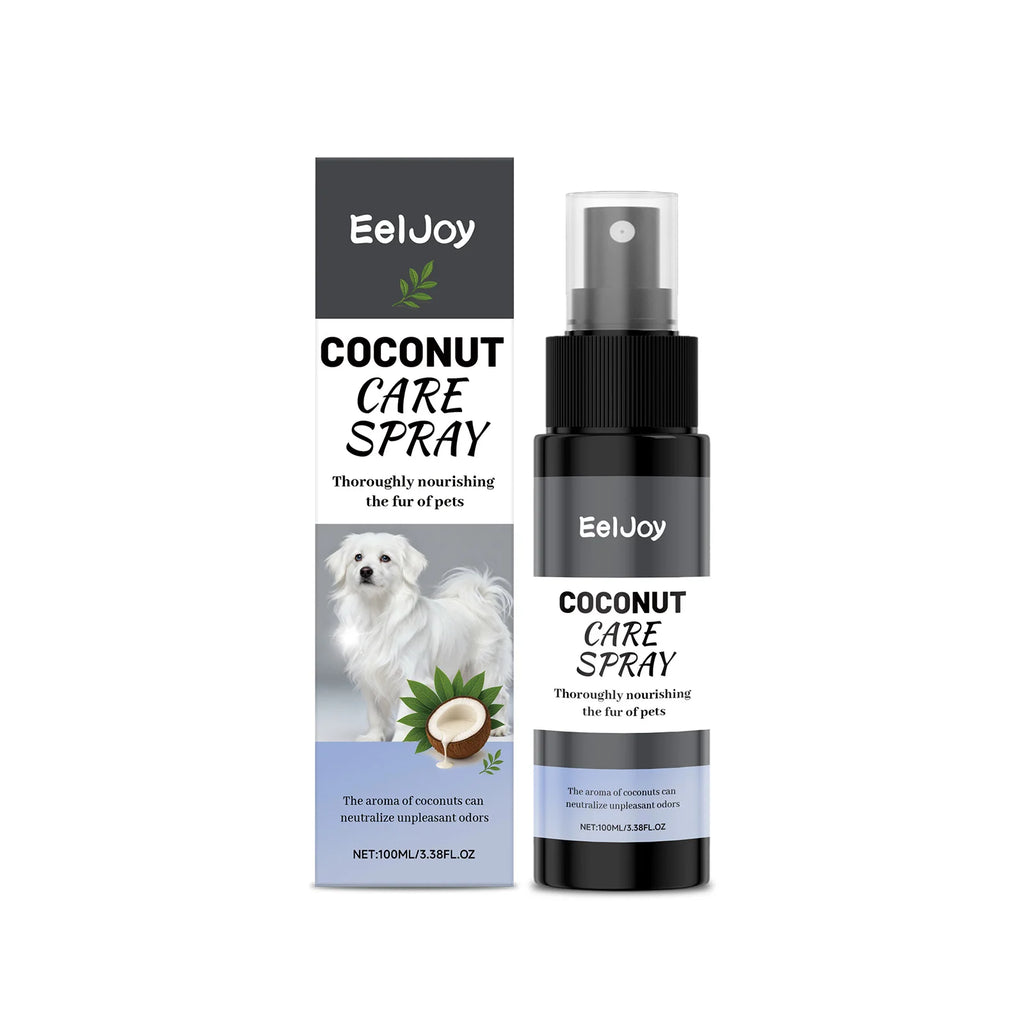Spray al Cocco Cura Pelo per Cani e Gatti – 100ml, Nutre, Lucida ed Elimina Odori
