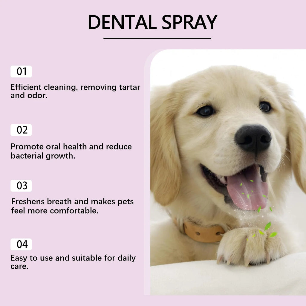 Spray Igiene Dentale per Cani e Gatti – 100ml, Rimuove Tartaro, Deodorante, Senza Spazzolino