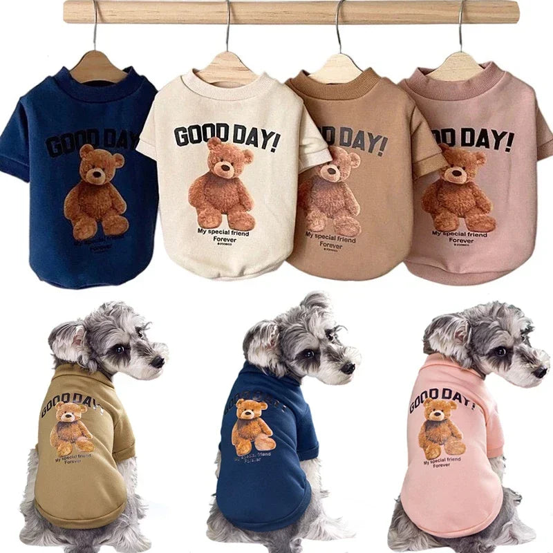 Felpa Invernale Pattern Orso per Cani e Gatti – Pullover Caldo in Pile, 4 Colori 6 Taglie