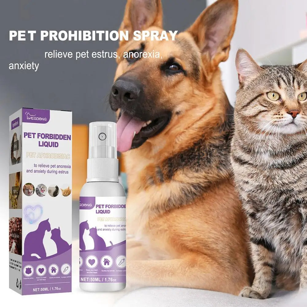Spray Calmante Feromoni per Cani e Gatti – 50ml, Anti-Ansia, Riduce Agitazione da Estro