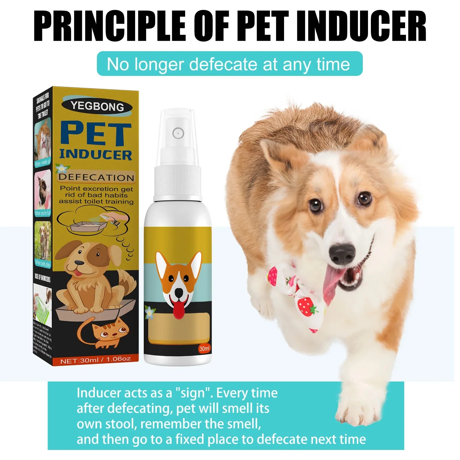 Spray Induttore Toilette per Cani e Gatti – 30ml, Addestramento Pipì e Cacca, Sicuro e Naturale
