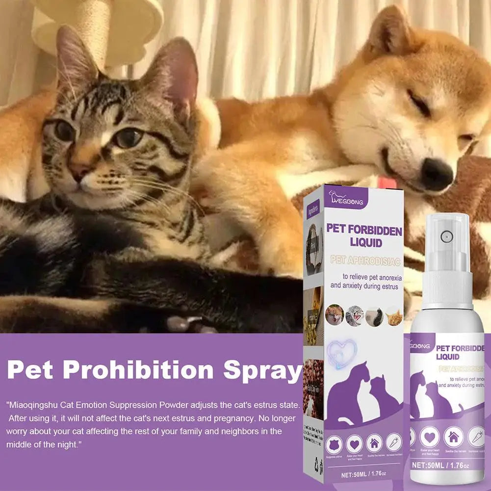 Spray Calmante Feromoni per Cani e Gatti – 50ml, Anti-Ansia, Riduce Agitazione da Estro