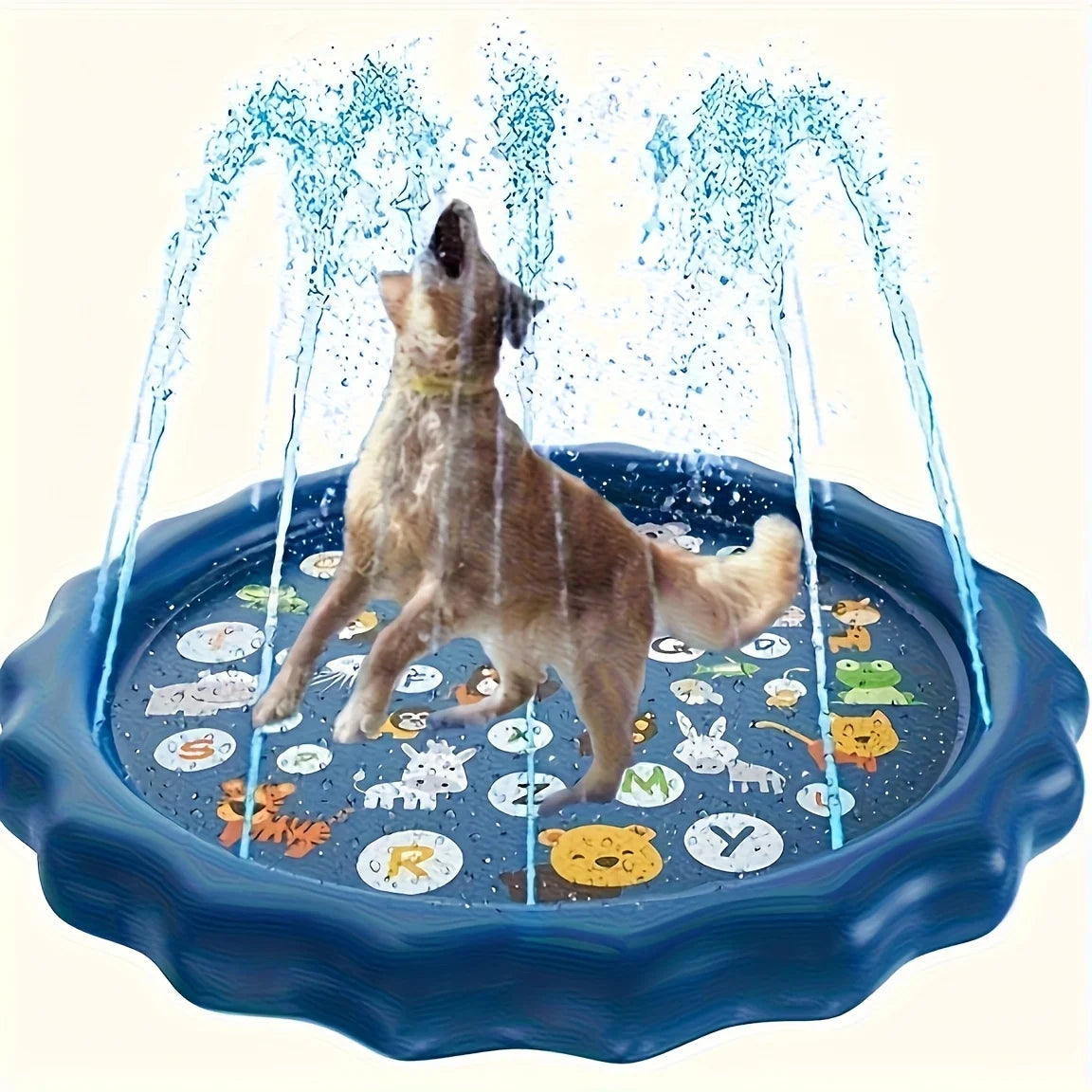 Vasca Bagno Outdoor per Cani con Funzione Spray Acqua – Antiscivolo, Rinfrescante, 2 Design