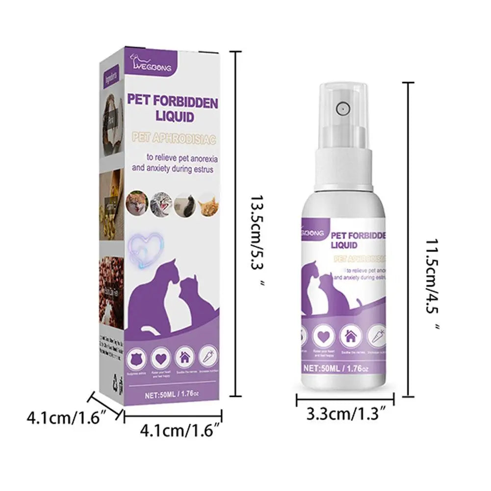 Spray Calmante Feromoni per Cani e Gatti – 50ml, Anti-Ansia, Riduce Agitazione da Estro