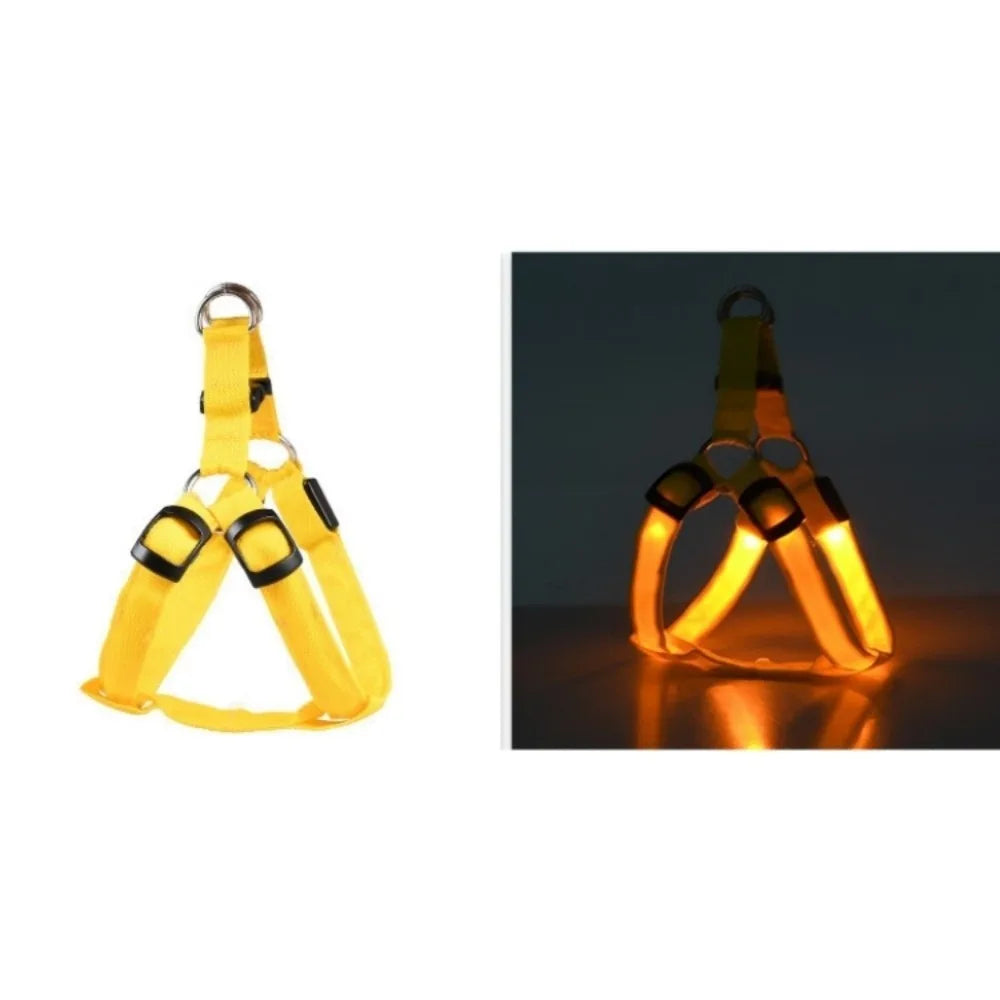 Pettorina LED Luminosa Ricaricabile per Cani – Sicurezza Notturna, 7 Colori, 4 Taglie