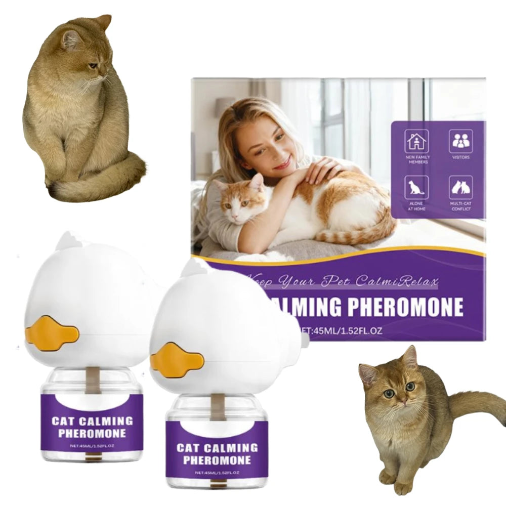 Diffusore Feromoni Plug-In per Gatti – 45ml, Anti-Ansia, Riduce Graffi, Glicerina e Menta