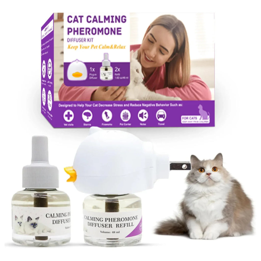 Kit Diffusore Feromoni per Gatti – 48ml + Diffusore Elettrico, Anti-Stress, Stabilizzatore Emotivo