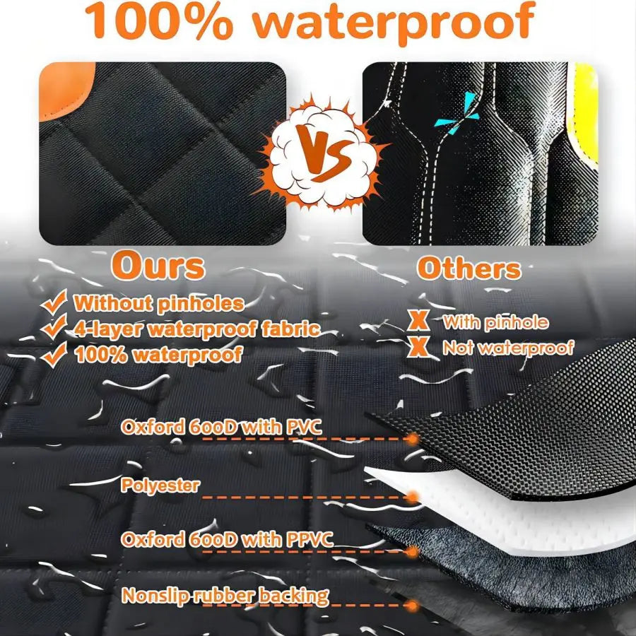 Coprisedile Auto Impermeabile per Cani – Amaca 100% Waterproof con Finestra Mesh e Cerniere Laterali