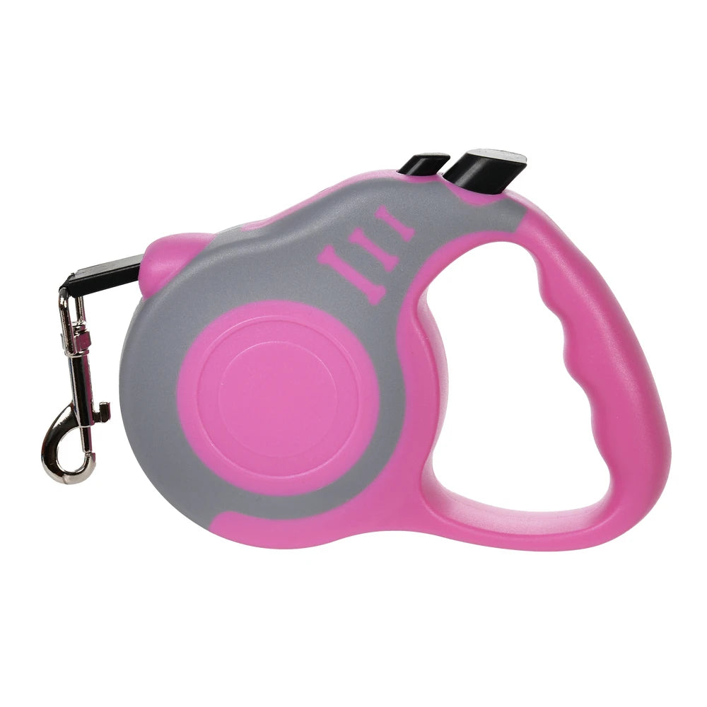 Guinzaglio Retrattile in Nylon per Cani Piccoli e Gatti – 3m o 5m, 14 Colori, Blocco Automatico