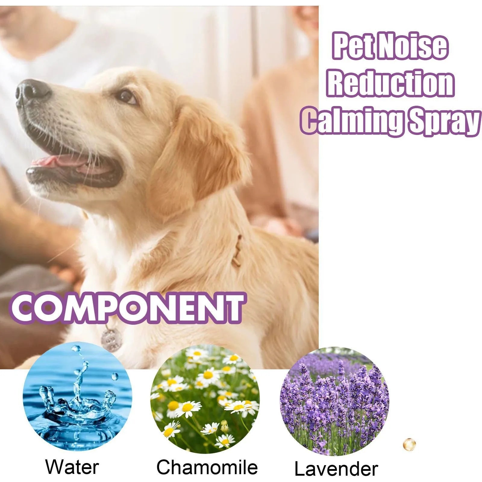 Spray Calmante Anti-Abbaio per Cani – 50ml, Camomilla e Lavanda, Riduce Comportamenti Negativi
