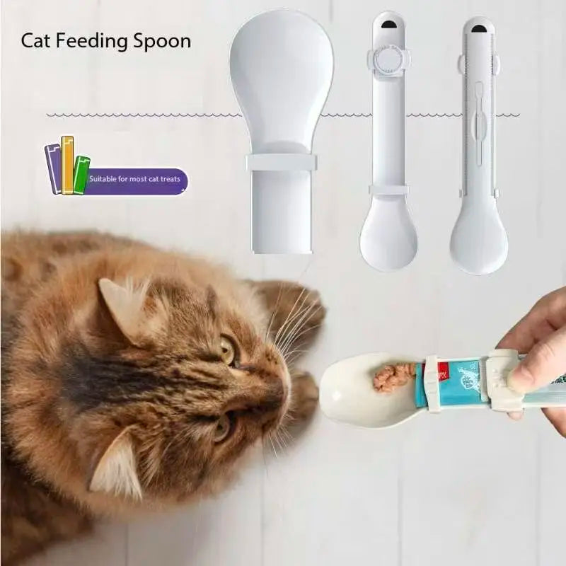 Cucchiaio Dispenser Snack per Gatti con Manico Lungo – Ideale per Mousse, Strip e Pappe