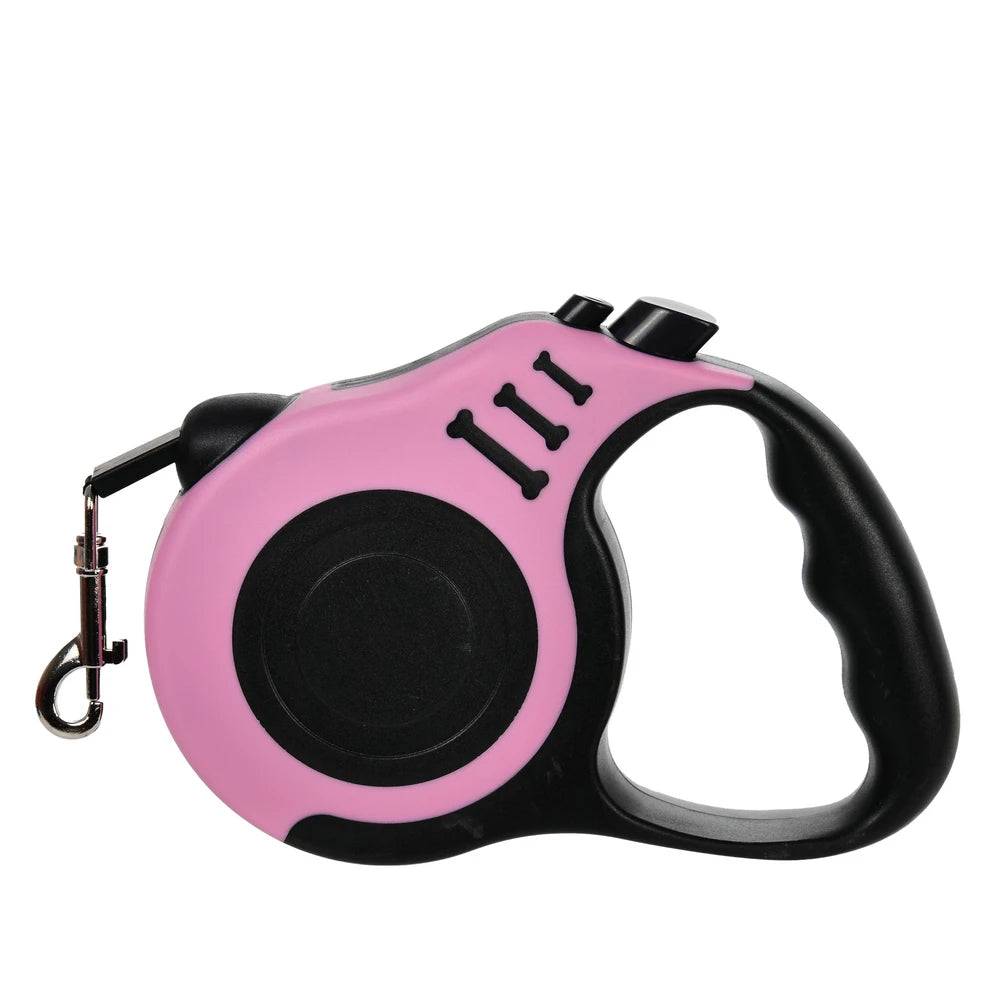 Guinzaglio Retrattile in Nylon per Cani Piccoli e Gatti – 3m o 5m, 14 Colori, Blocco Automatico