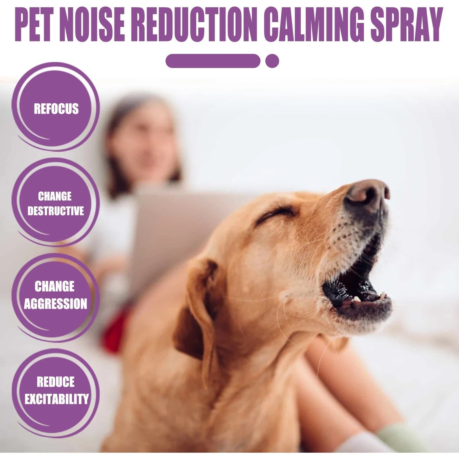 Spray Calmante Anti-Abbaio per Cani – 50ml, Camomilla e Lavanda, Riduce Comportamenti Negativi