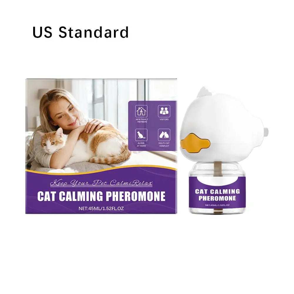 Diffusore Feromoni Plug-In per Gatti – 45ml, Anti-Ansia, Riduce Graffi, Glicerina e Menta