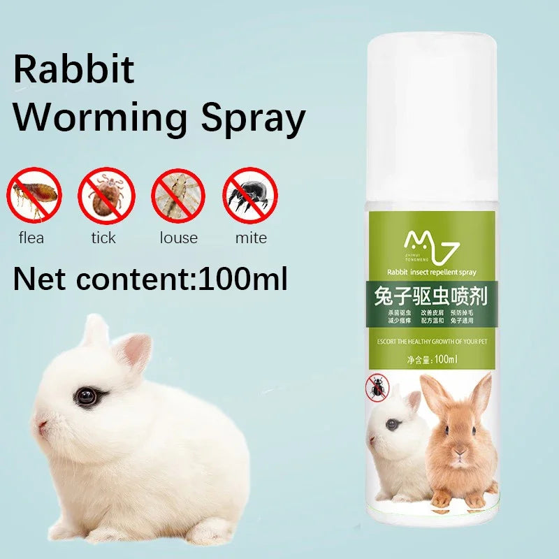 Spray Antiparassitario e Deodorante per Conigli e Piccoli Animali – 100ml, Formula Vegetale