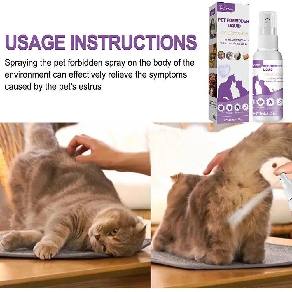 Spray Calmante Feromoni per Cani e Gatti – 50ml, Anti-Ansia, Riduce Agitazione da Estro