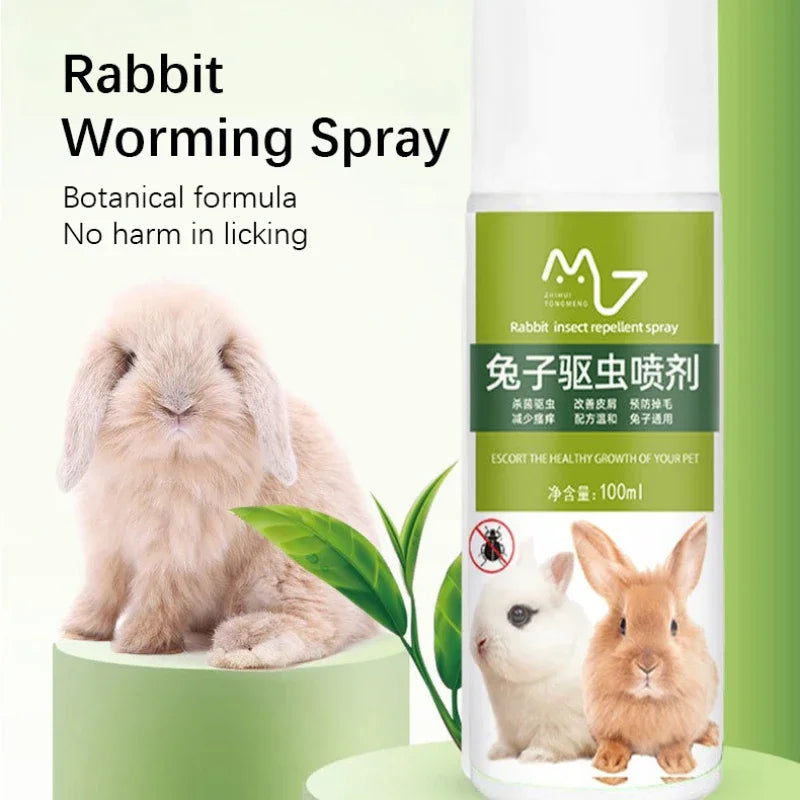 Spray Antiparassitario e Deodorante per Conigli e Piccoli Animali – 100ml, Formula Vegetale