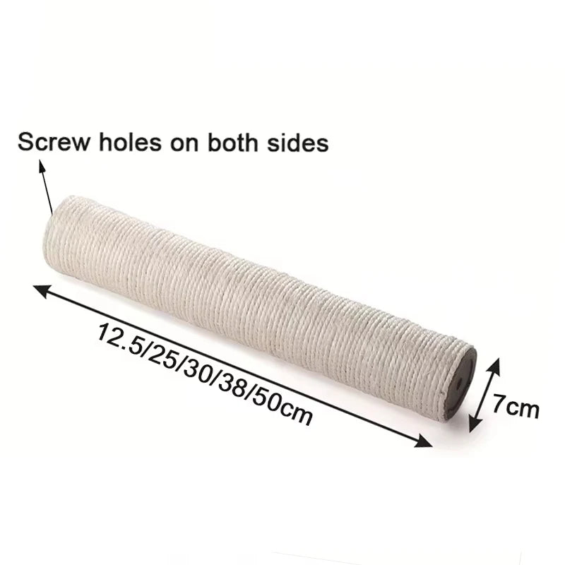Palo Sisal di Ricambio per Cat Tree e Tiragraffi Gatto – DIY, 5 Misure, Sisal Naturale
