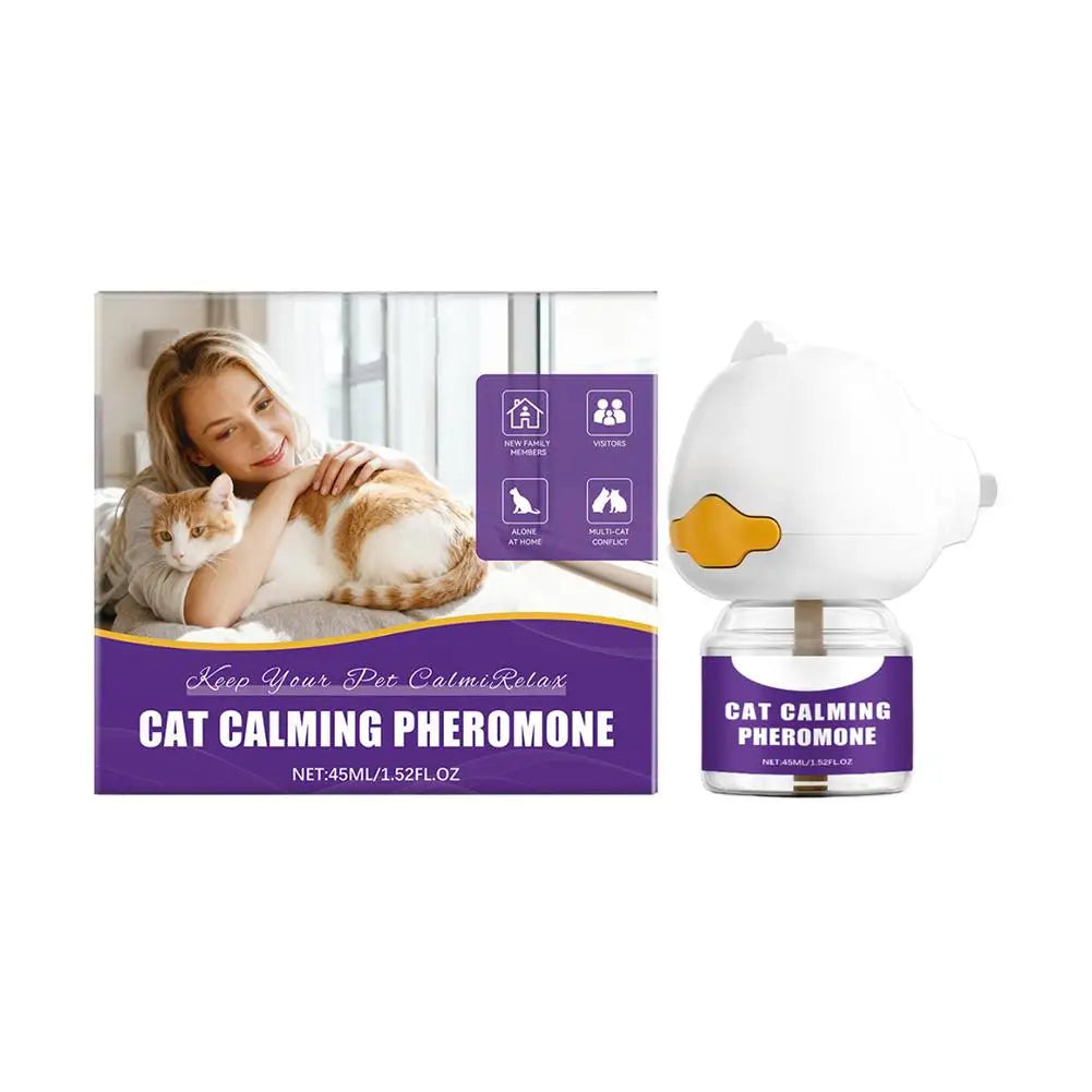 Diffusore Feromoni Plug-In per Gatti – 45ml, Anti-Ansia, Riduce Graffi, Glicerina e Menta