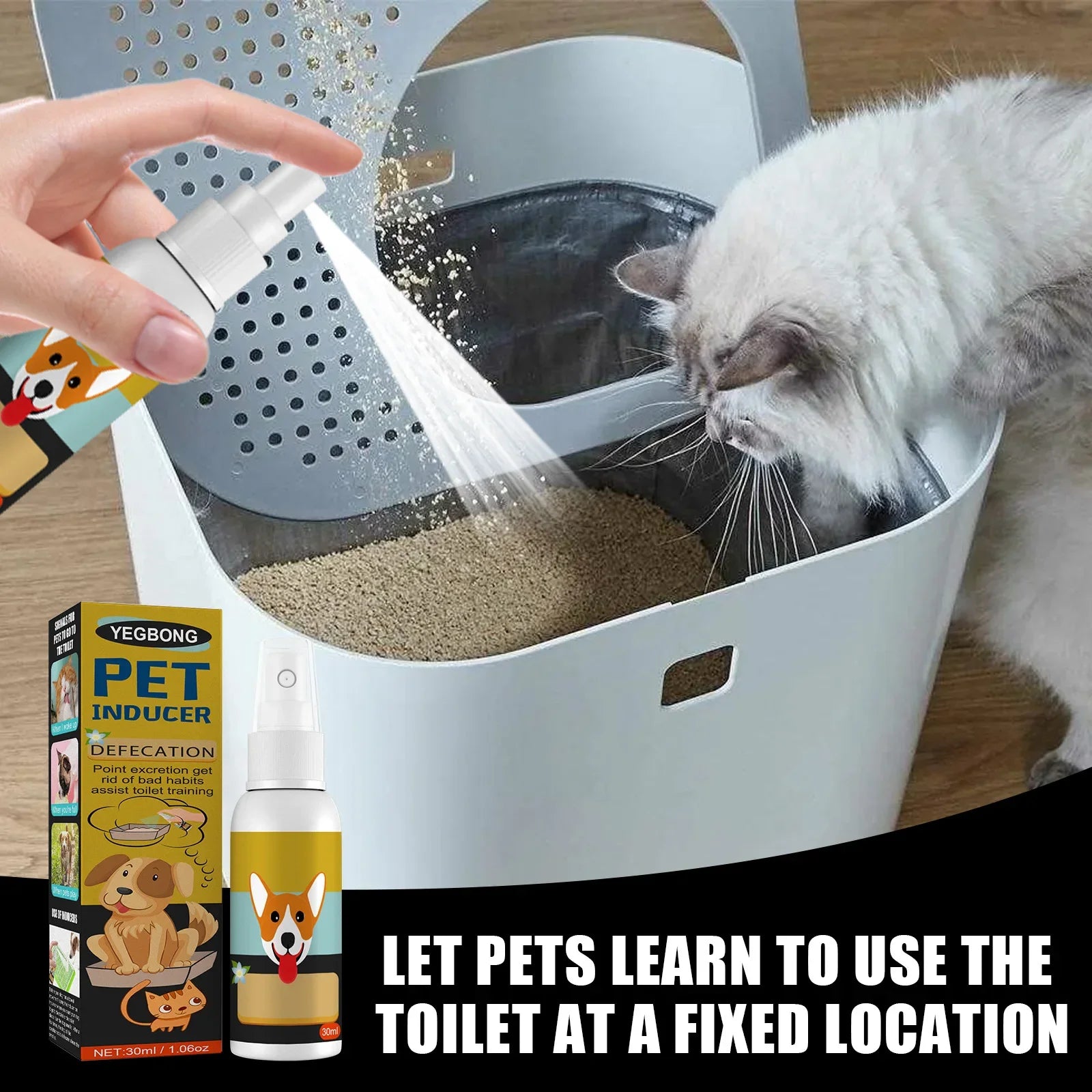 Spray Induttore Toilette per Cani e Gatti – 30ml, Addestramento Pipì e Cacca, Sicuro e Naturale