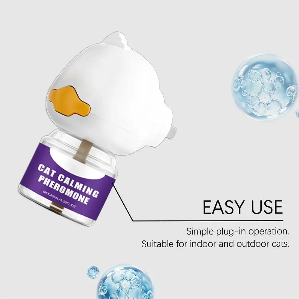 Diffusore Feromoni Plug-In per Gatti – 45ml, Anti-Ansia, Riduce Graffi, Glicerina e Menta