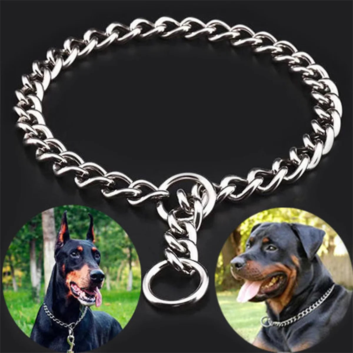 Collare a Catena in Acciaio Inox per Addestramento Cani – Regolabile, 4 Misure, Anti-Ruggine