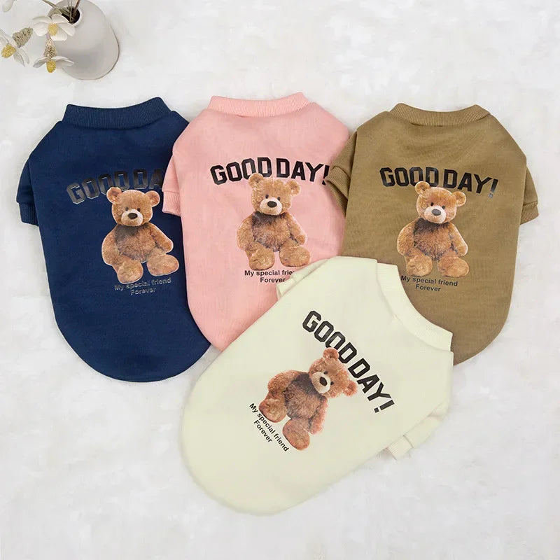 Felpa Invernale Pattern Orso per Cani e Gatti – Pullover Caldo in Pile, 4 Colori 6 Taglie